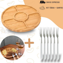 Kit Petisqueira para frios e queijos em bambu
