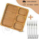 Kit Petisqueira para frios e queijos em bambu