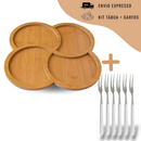 Kit Petisqueira para frios e queijos em bambu