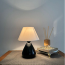 Abajur Luminaria de Cerâmica Bivolt Gota Com Cúpula para Decoração Quarto Escritório Várias Cores
