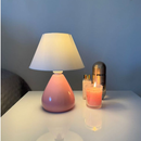 Abajur Luminaria de Cerâmica Bivolt Gota Com Cúpula para Decoração Quarto Escritório Várias Cores