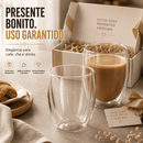 Conjunto Kit Copos de Vidro Borossilicato Duplo Xicara Parede Dupla Isolante Térmico