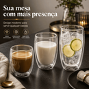 Conjunto Kit Copos de Vidro Borossilicato Duplo Xicara Parede Dupla Isolante Térmico