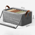 kit 6 Caixa Organizadora Dobrável 47x28x20cm com Tampa Transparente | Ideal para Roupas e Armário
