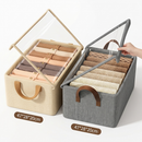 kit 6 Caixa Organizadora Dobrável 47x28x20cm com Tampa Transparente | Ideal para Roupas e Armário