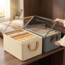 kit 6 Caixa Organizadora Dobrável 47x28x20cm com Tampa Transparente | Ideal para Roupas e Armário